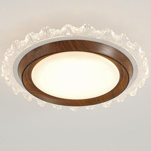 Contemporary Retro Hardware ABS PC Acrylic Round Lace LED Flush Mount Ceiling Fan Light For Bedroom - Image 10