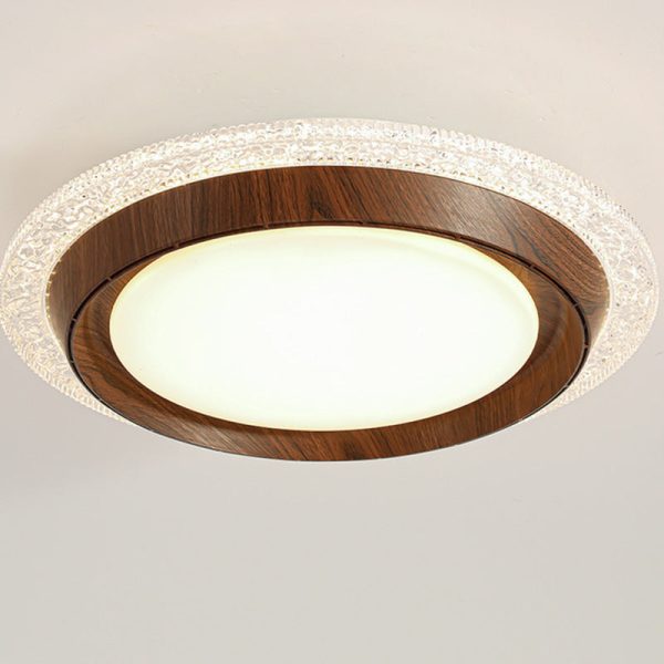 Contemporary Retro Hardware ABS PC Acrylic Round Lace LED Flush Mount Ceiling Fan Light For Bedroom - Image 11
