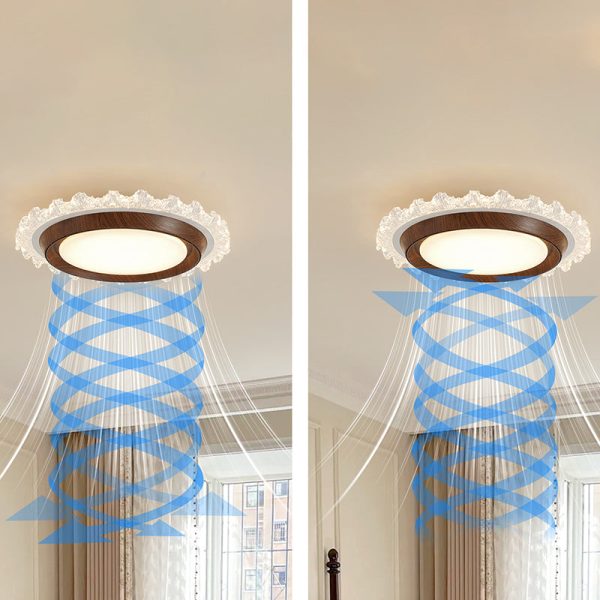 Contemporary Retro Hardware ABS PC Acrylic Round Lace LED Flush Mount Ceiling Fan Light For Bedroom - Image 13