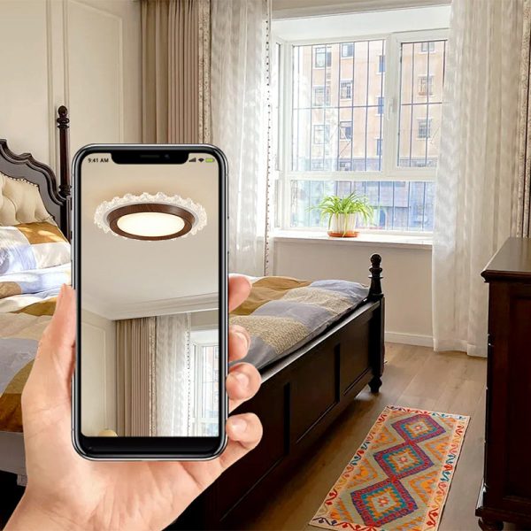 Contemporary Retro Hardware ABS PC Acrylic Round Lace LED Flush Mount Ceiling Fan Light For Bedroom - Image 15