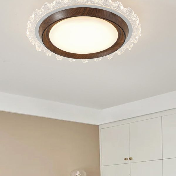Contemporary Retro Hardware ABS PC Acrylic Round Lace LED Flush Mount Ceiling Fan Light For Bedroom - Image 16