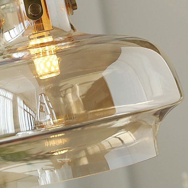 Modern Transitional Hardware Glass Round 1-Light Pendant Light For Dining Room - Image 9