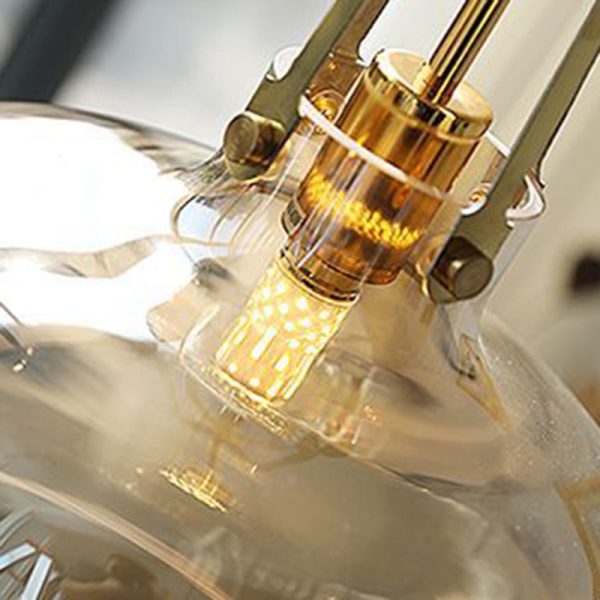 Modern Transitional Hardware Glass Round 1-Light Pendant Light For Dining Room - Image 7