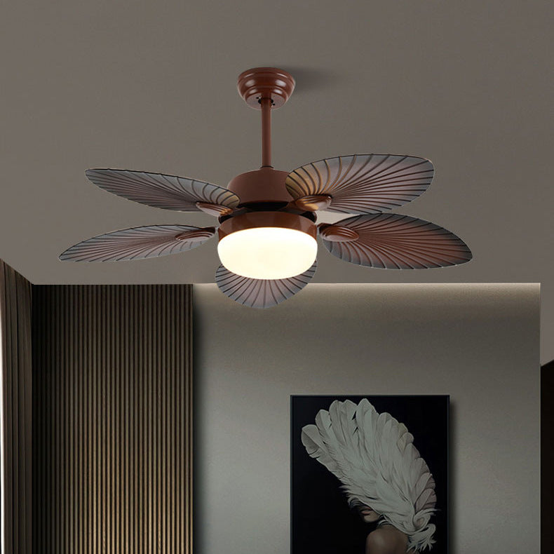 BS-Lighting-LX01930-2-01397a85-674d-4ec3-a7a5-40d5d212d44a.jpg Contemporary Retro ABS Acrylic Round Banana Leaf LED Downrods Ceiling Fan Light For Living Room - Image 1