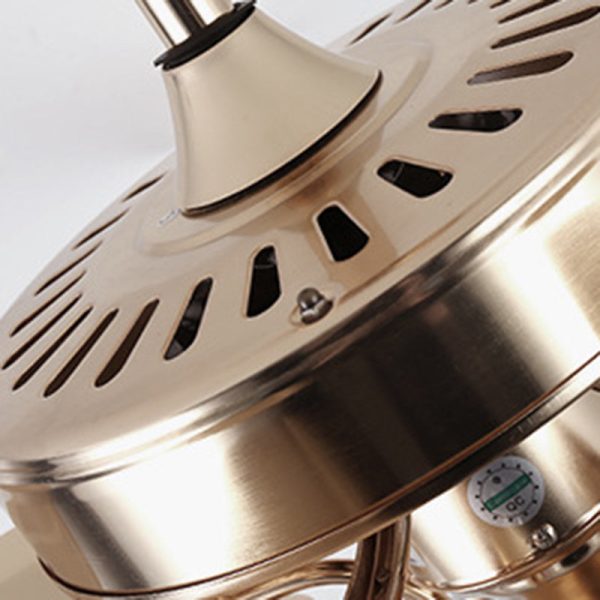 Traditional European Bell Floral Iron Wood PVC Glass 5-Light Downrods Ceiling Fan Light For Living Room - Image 14