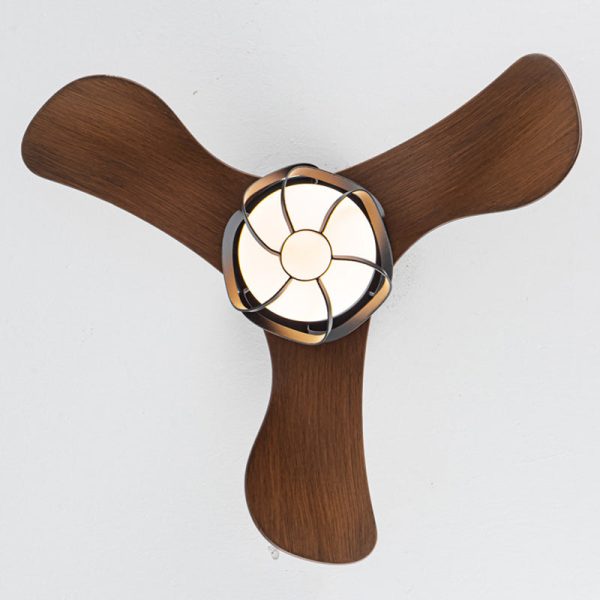 Traditional Farmhouse Twisted Cage Acrylic Glass Hardware ABS 1-Light Downrods Ceiling Fan Light For Bedroom - Image 13