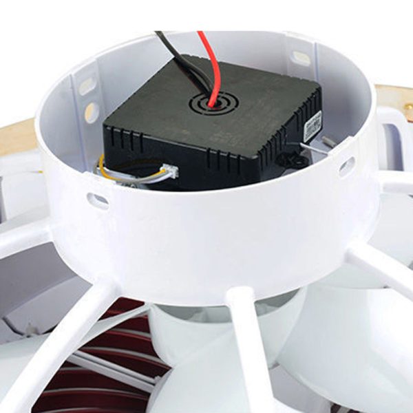 Traditional Chinese Round Wealth Pattern Wood Acrylic Copper ABS LED Flush Mount Ceiling Fan Light For Bedroom - Image 12