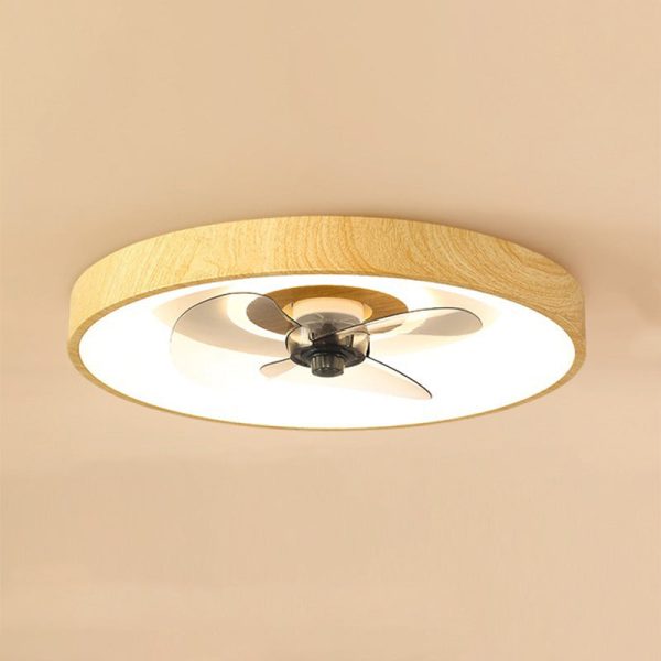 Modern Simplicity Round Iron Copper Acrylic LED Flush Mount Ceiling Fan Light For Bedroom - Image 4