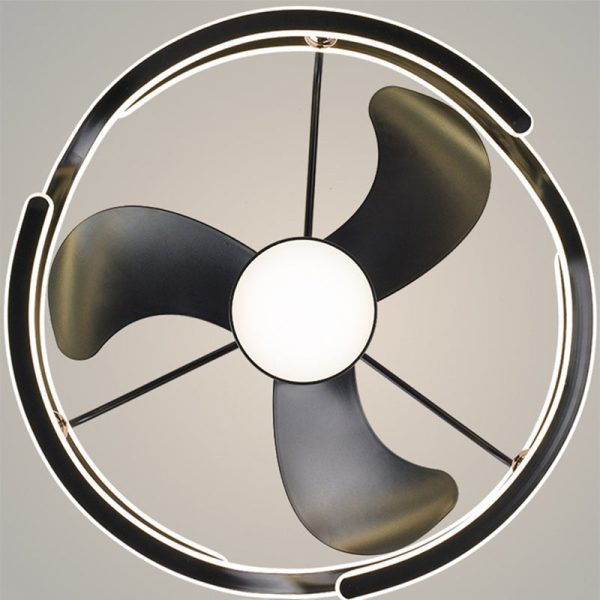 Contemporary Nordic Iron Aluminum Acrylic Round Tornado LED Downrods Ceiling Fan Light For Bedroom - Image 9