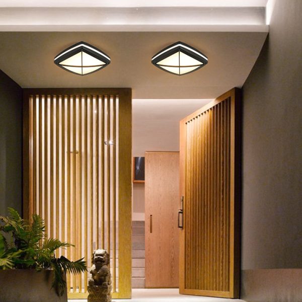 Modern Simplicity Waterproof Aluminum Acrylic Square Line LED Outdoor Flush Mount Ceiling Light For Outdoor Patio - Image 7