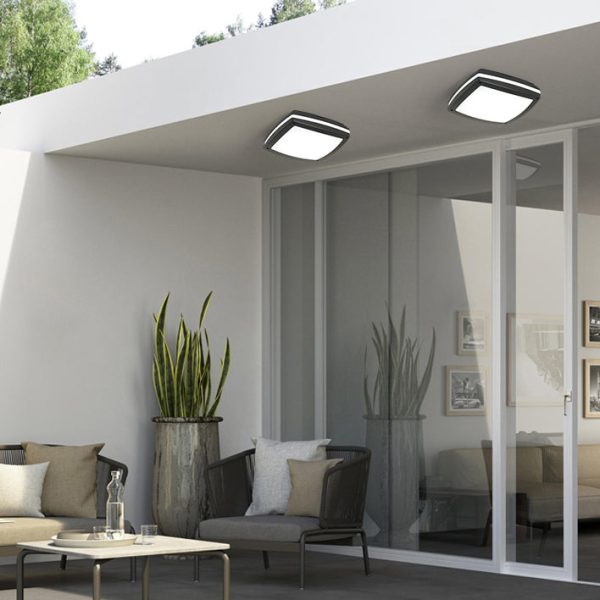 Modern Simplicity Waterproof Aluminum Acrylic Square Line LED Outdoor Flush Mount Ceiling Light For Outdoor Patio - Image 5