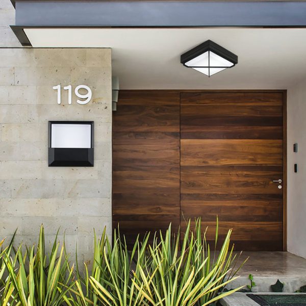 Modern Simplicity Waterproof Aluminum Acrylic Square Line LED Outdoor Flush Mount Ceiling Light For Outdoor Patio - Image 20