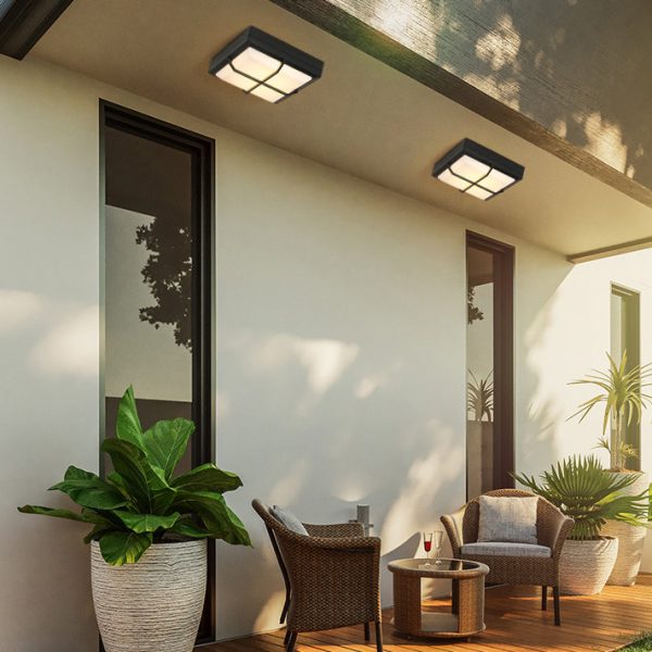 Modern Simplicity Waterproof Aluminum Acrylic Square Line LED Outdoor Flush Mount Ceiling Light For Outdoor Patio - Image 2