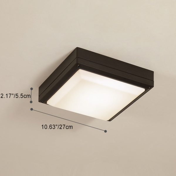 Modern Simplicity Waterproof Aluminum Acrylic Square Line LED Outdoor Flush Mount Ceiling Light For Outdoor Patio - Image 11
