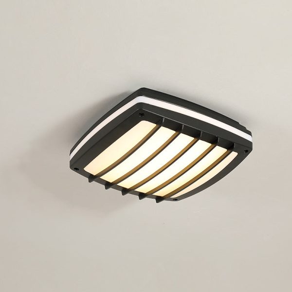 Modern Simplicity Waterproof Aluminum Acrylic Square Line LED Outdoor Flush Mount Ceiling Light For Outdoor Patio - Image 12