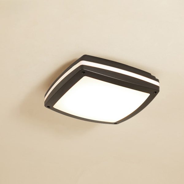 Modern Simplicity Waterproof Aluminum Acrylic Square Line LED Outdoor Flush Mount Ceiling Light For Outdoor Patio - Image 14