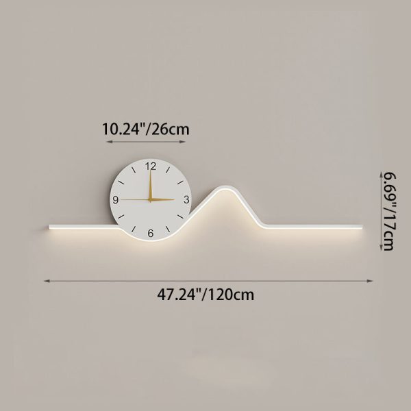 Contemporary Creative Iron Acrylic Line Clock LED Wall Sconce Lamp For Living Room - Image 10