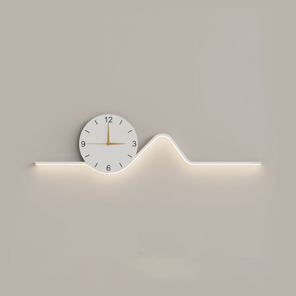 Contemporary Creative Iron Acrylic Line Clock LED Wall Sconce Lamp For Living Room - Image 15