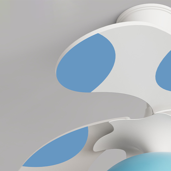 Contemporary Creative Kids Whale Dolphin Iron Wood ABS Acrylic LED Downrods Ceiling Fan Light For Bedroom - Image 9