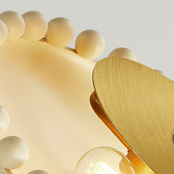 Traditional French Resin Metal Bowl Round Ball 2-Light Semi-Flush Mount Ceiling Light For Hallway - Image 7