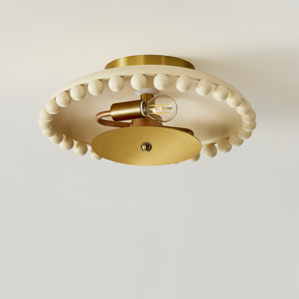 Traditional French Resin Metal Bowl Round Ball 2-Light Semi-Flush Mount Ceiling Light For Hallway - Image 11