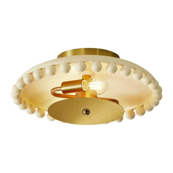 Traditional French Resin Metal Bowl Round Ball 2-Light Semi-Flush Mount Ceiling Light For Hallway - Image 12