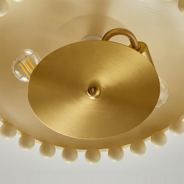 Traditional French Resin Metal Bowl Round Ball 2-Light Semi-Flush Mount Ceiling Light For Hallway - Image 8