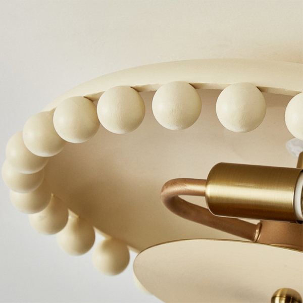 Traditional French Resin Metal Bowl Round Ball 2-Light Semi-Flush Mount Ceiling Light For Hallway - Image 9