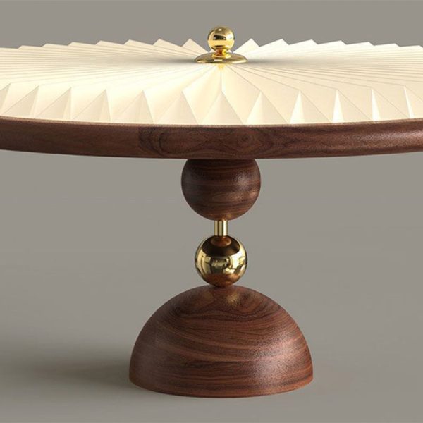 Traditional Vintage Iron Acrylic Round Pleated LED Semi-Flush Mount Ceiling Light For Bedroom - Image 14