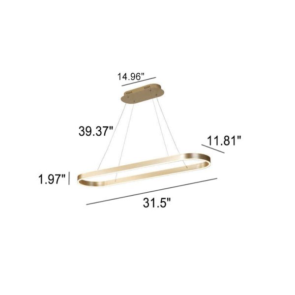 Modern Minimalist Light Luxury Oval Aluminum LED Chandelier - Image 8