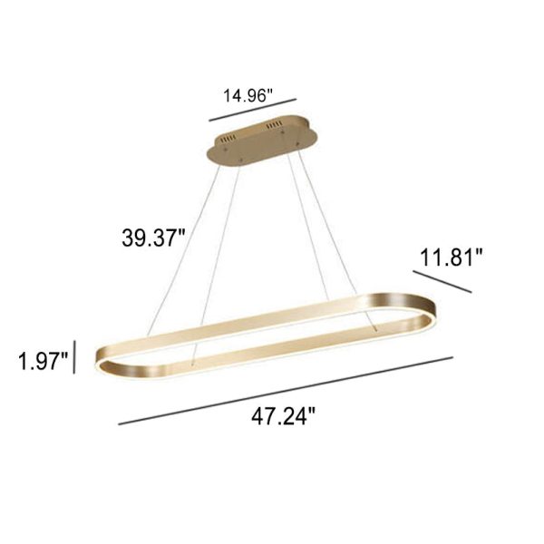 Modern Minimalist Light Luxury Oval Aluminum LED Chandelier - Image 9