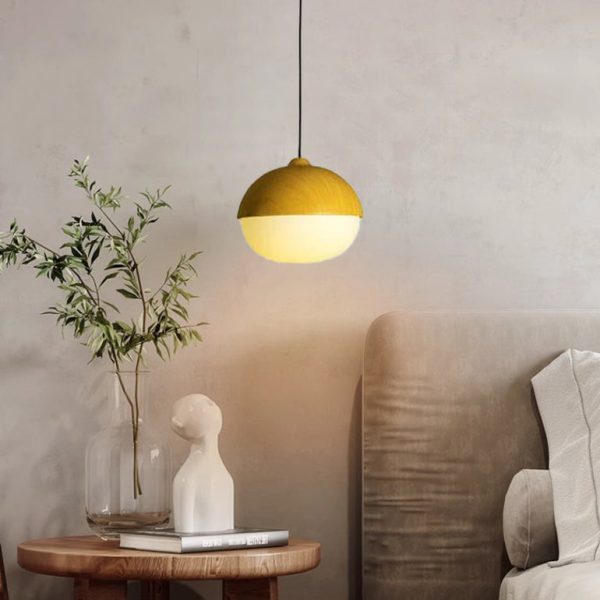 Modern Beige Nut 1-Light Globe Pendant Light - Image 15
