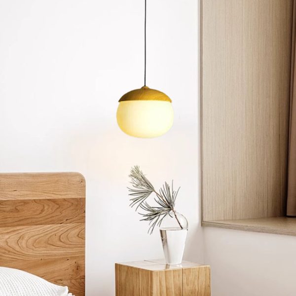 Modern Beige Nut 1-Light Globe Pendant Light - Image 12