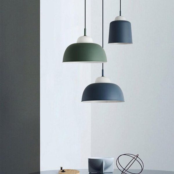 Nordic Creative Macaron Aluminum 1-Light Dome Pendant Light - Image 11