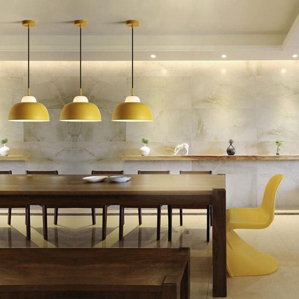 Nordic Creative Macaron Aluminum 1-Light Dome Pendant Light - Image 12