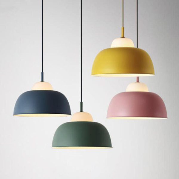 Nordic Creative Macaron Aluminum 1-Light Dome Pendant Light - Image 15