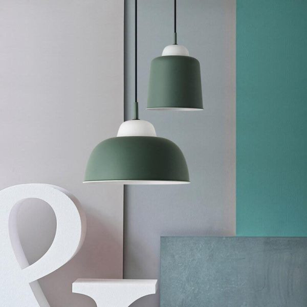 Nordic Creative Macaron Aluminum 1-Light Dome Pendant Light - Image 3