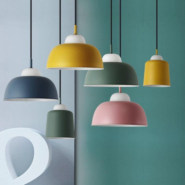 Nordic Creative Macaron Aluminum 1-Light Dome Pendant Light - Image 2