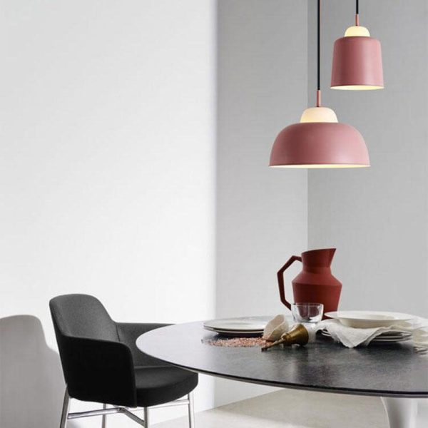 Nordic Creative Macaron Aluminum 1-Light Dome Pendant Light - Image 7