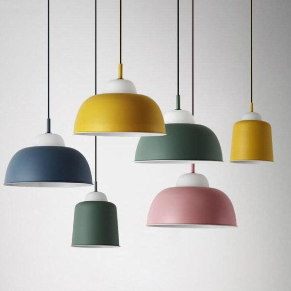 Nordic Creative Macaron Aluminum 1-Light Dome Pendant Light - Image 9