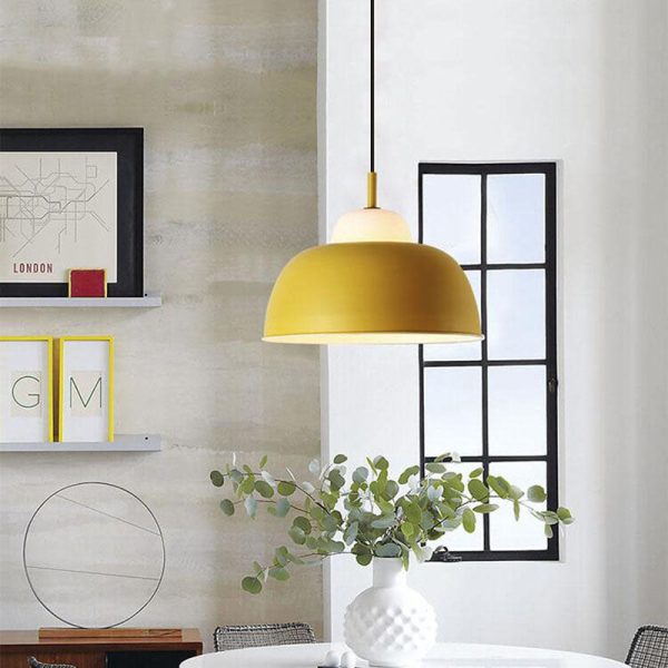 Nordic Creative Macaron Aluminum 1-Light Dome Pendant Light - Image 10