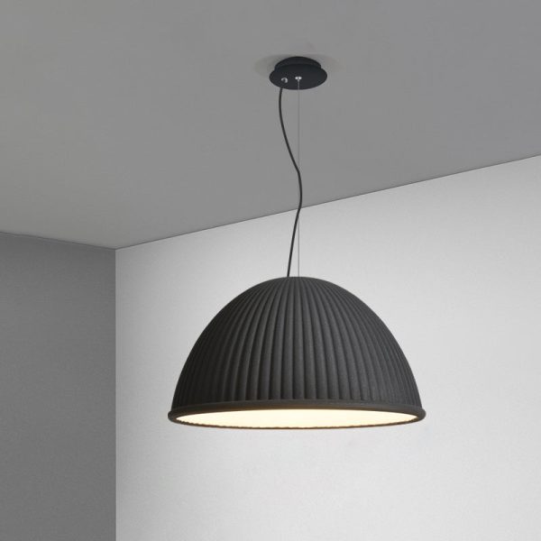 Contemporary Scandinavian Resin Half Circle Stripe Design 1-Light Pendant Light For Dining Room - Image 18