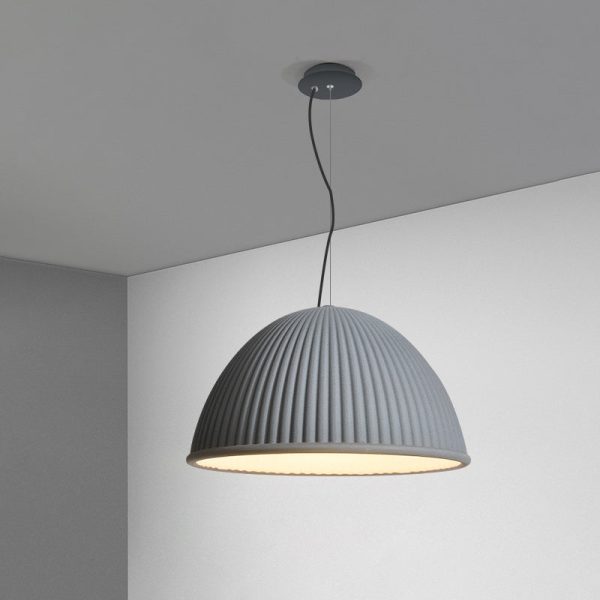 Contemporary Scandinavian Resin Half Circle Stripe Design 1-Light Pendant Light For Dining Room - Image 19