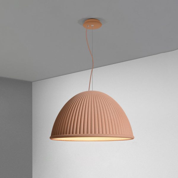 Contemporary Scandinavian Resin Half Circle Stripe Design 1-Light Pendant Light For Dining Room - Image 15