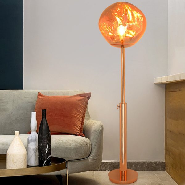 Contemporary Nordic Lava Irregular Circle Adjustable Height Acrylic PVC 1 - Light Standing Floor Lamp For Living Room - Image 9