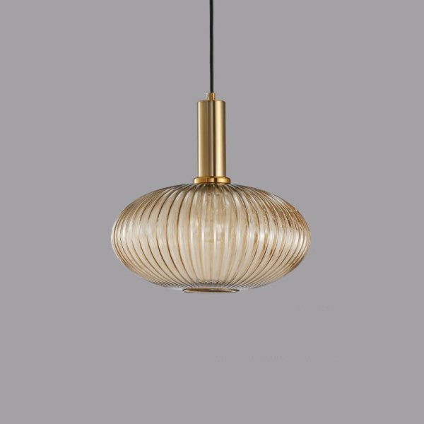Minimalist Striped Glass Lantern 1-Light Pendant Light - Image 15