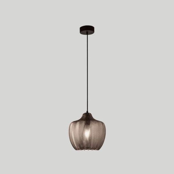 Nordic Textured Wavy Glass 1-Light Barrel Pendant Light - Image 14