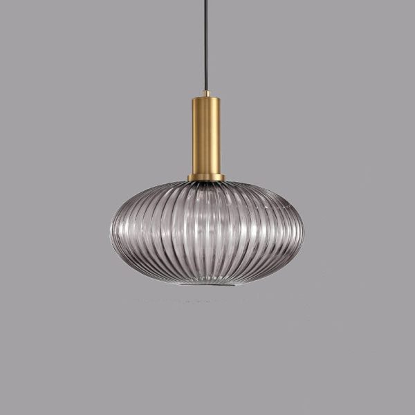 Minimalist Striped Glass Lantern 1-Light Pendant Light - Image 16
