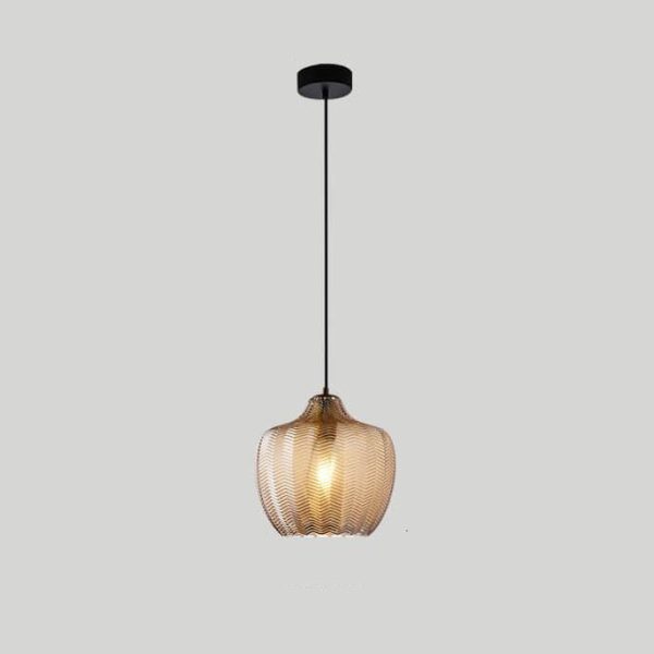 Nordic Textured Wavy Glass 1-Light Barrel Pendant Light - Image 15