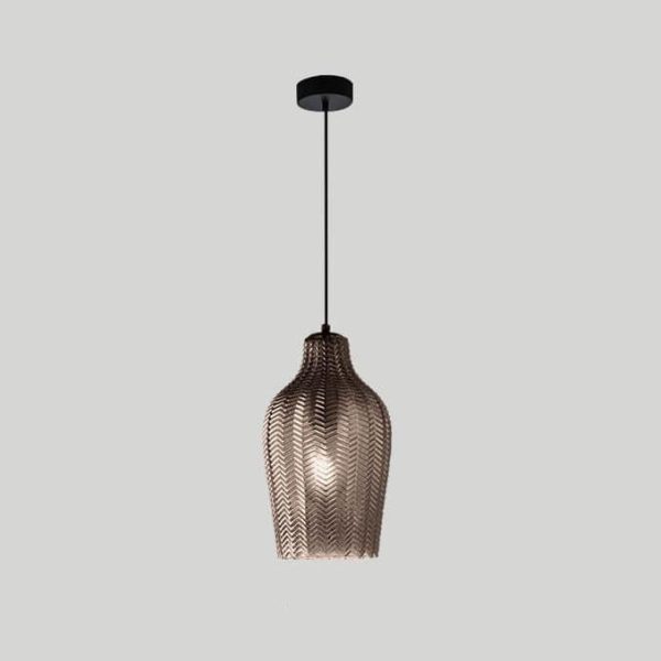 Nordic Textured Wavy Glass 1-Light Barrel Pendant Light - Image 17